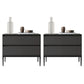 Modern Accent Table Nightstand Wooden Bedside Cabinet for Bedroom Dark Gray 2 Piece Set Clearhalo 'Bedroom Furniture' 'furn' 'furn_night_stand' 'Furniture' 'night_stand' 'Nightstands' 7129528
