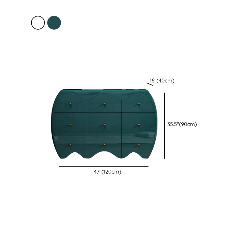 Cómoda clásica con 9 cajones, 15,6 pulgadas de ancho