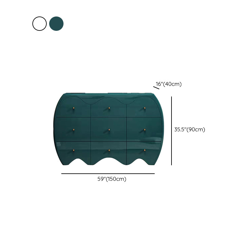 Cómoda clásica con 9 cajones, 15,6 pulgadas de ancho