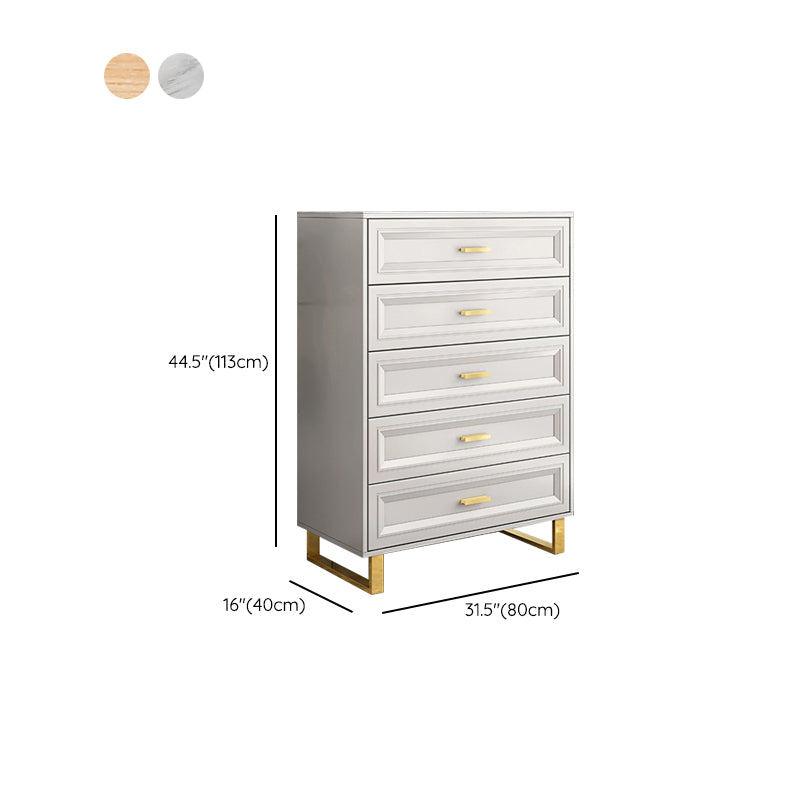 Eigentijdse Glam dubbele ladekast van hout met horizontale opbergkast voor slaapkamer