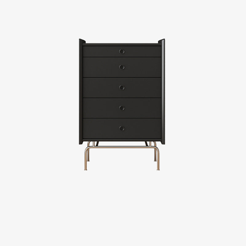 Contemporary Horizontal Double Dresser Black/Gray Dresser with Storage for Home 26"L x 16"W x 39"H Black Clearhalo 'Bedroom Furniture' 'Dressers & Chests' 'dressers_chests' 'furn' 'furn_dressers_chests' 'Furniture' 7129837