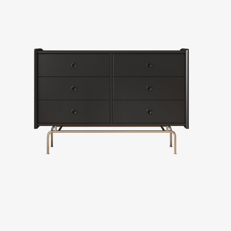 Contemporary Horizontal Double Dresser Black/Gray Dresser with Storage for Home 47"L x 16"W x 32"H Black Clearhalo 'Bedroom Furniture' 'Dressers & Chests' 'dressers_chests' 'furn' 'furn_dressers_chests' 'Furniture' 7129839