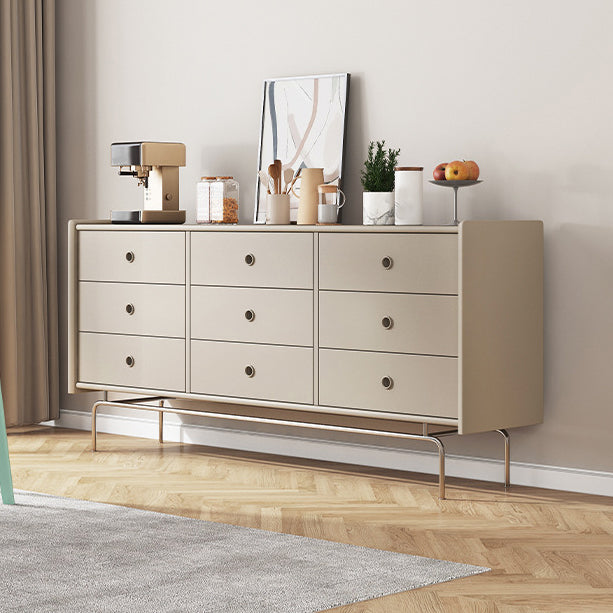 Contemporary Horizontal Double Dresser Black/Gray Dresser with Storage for Home Clearhalo 'Bedroom Furniture' 'Dressers & Chests' 'dressers_chests' 'furn' 'furn_dressers_chests' 'Furniture' 7129841