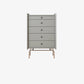 Contemporary Horizontal Double Dresser Black/Gray Dresser with Storage for Home 26"L x 16"W x 39"H Grey Clearhalo 'Bedroom Furniture' 'Dressers & Chests' 'dressers_chests' 'furn' 'furn_dressers_chests' 'Furniture' 7129844