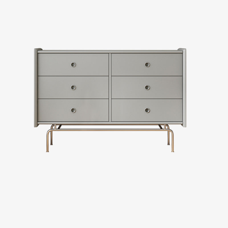 Contemporary Horizontal Double Dresser Black/Gray Dresser with Storage for Home 59"L x 16"W x 32"H Grey Clearhalo 'Bedroom Furniture' 'Dressers & Chests' 'dressers_chests' 'furn' 'furn_dressers_chests' 'Furniture' 7129848