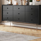 Contemporary Horizontal Double Dresser Black/Gray Dresser with Storage for Home Clearhalo 'Bedroom Furniture' 'Dressers & Chests' 'dressers_chests' 'furn' 'furn_dressers_chests' 'Furniture' 7129853
