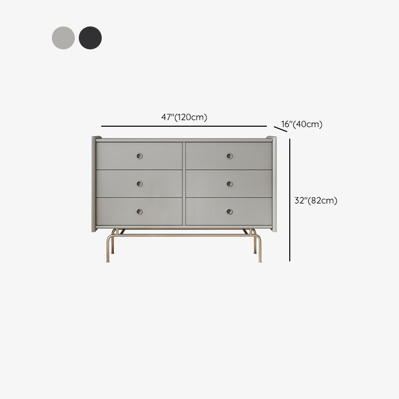 Contemporary Horizontal Double Dresser Black/Gray Dresser with Storage for Home Clearhalo 'Bedroom Furniture' 'Dressers & Chests' 'dressers_chests' 'furn' 'furn_dressers_chests' 'Furniture' 7129855