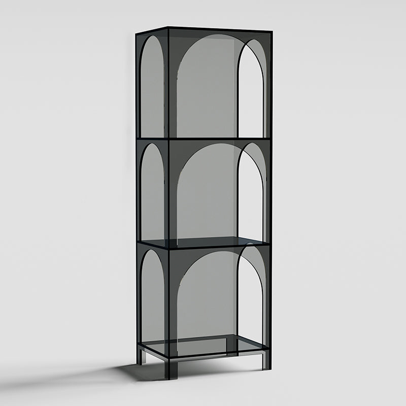 Closed Back Standard Bookshelf Acrylic Bookcase with Shelves for Study Room Grey Clearhalo 'Bookcases' 'furn' 'furn_bookcases' 'Furniture' 'Office Furniture' 7129939