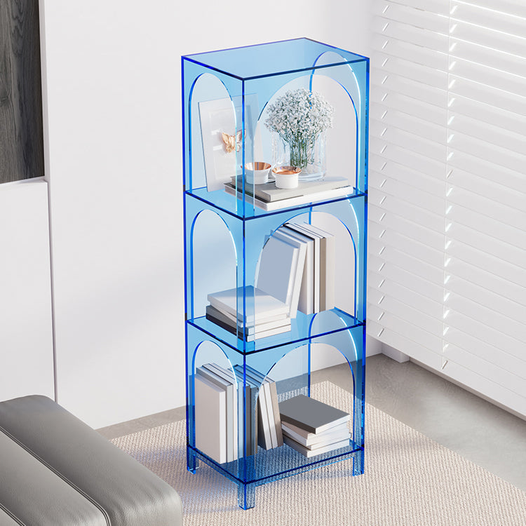 Closed Back Standard Bookshelf Acrylic Bookcase with Shelves for Study Room Clearhalo 'Bookcases' 'furn' 'furn_bookcases' 'Furniture' 'Office Furniture' 7129943