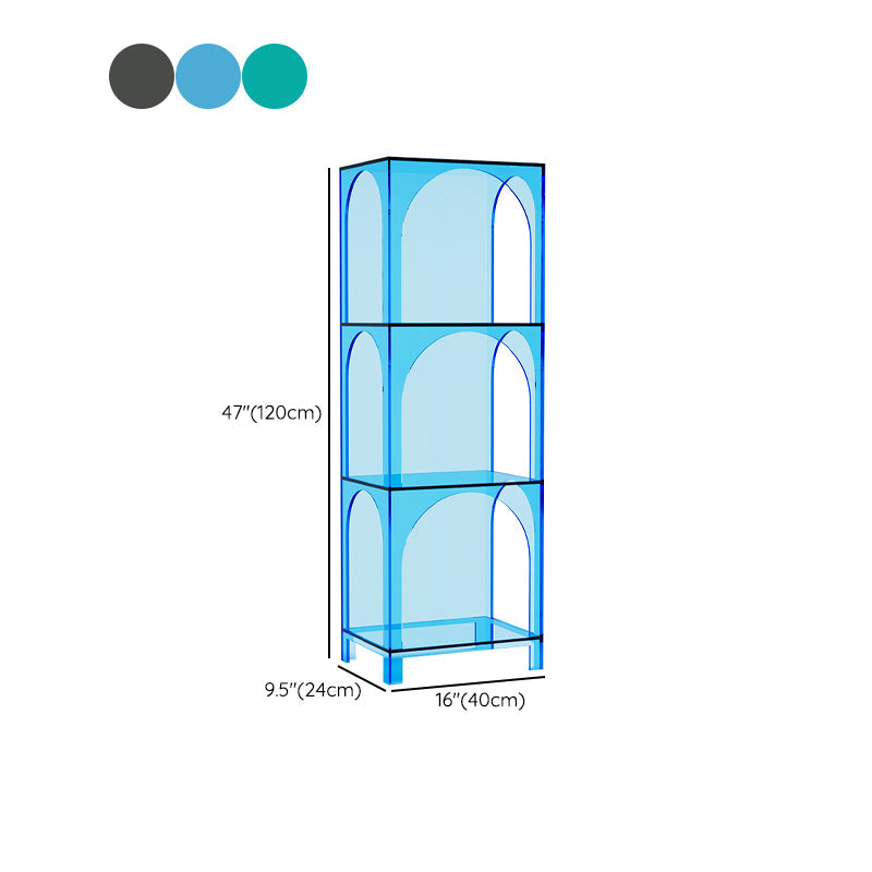 Closed Back Standard Bookshelf Acrylic Bookcase with Shelves for Study Room Clearhalo 'Bookcases' 'furn' 'furn_bookcases' 'Furniture' 'Office Furniture' 7129950