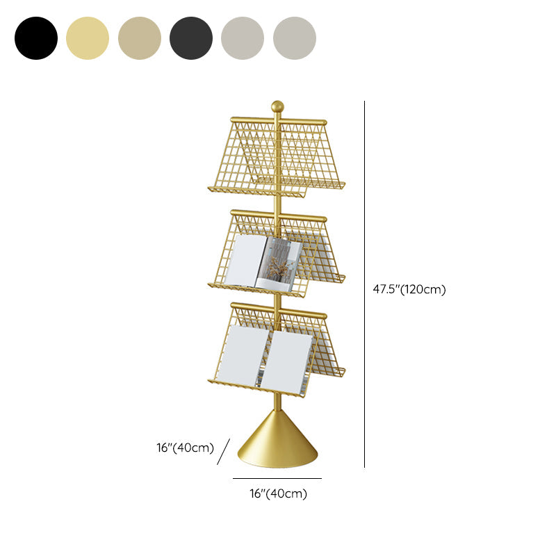 Bibliothèque d'étagère en métal glam