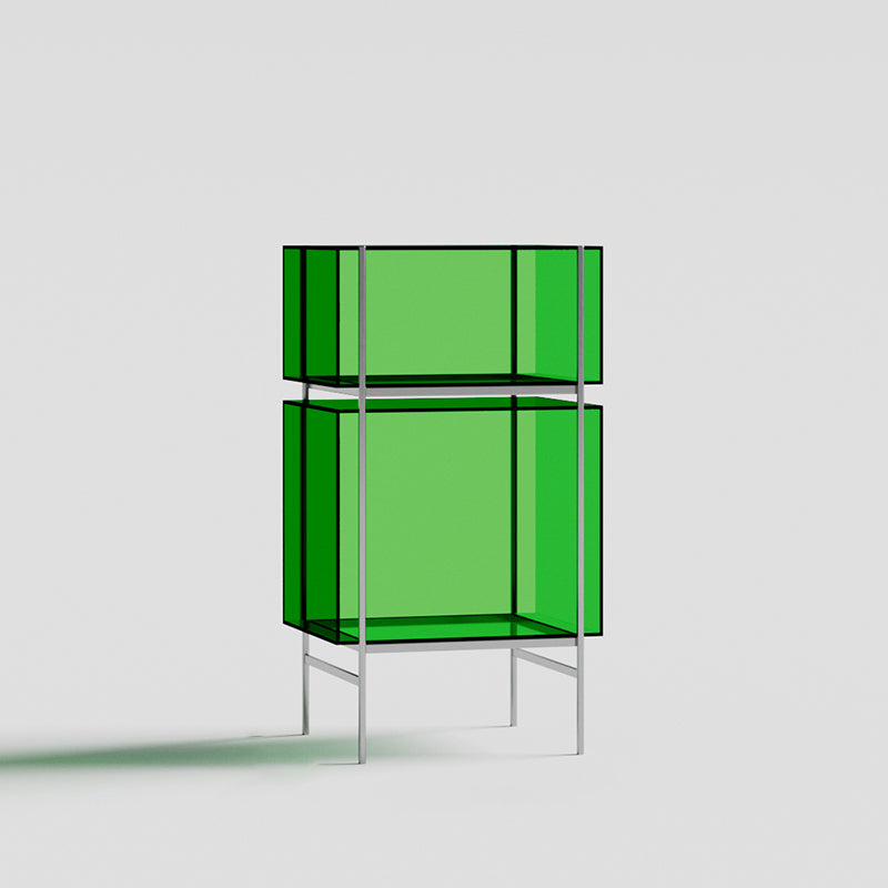 Contemporary Closed Back Standard Bookshelf Acrylic Bookcase with Shelves for Study Room 24"L x 16"W x 43"H Green Clearhalo 'Bookcases' 'furn' 'furn_bookcases' 'Furniture' 'Office Furniture' 7130096