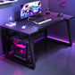 Contemporary Wood Gaming Desk Antique Finish Computer Desk with Metal Legs 39.4"L x 23.6"W x 29.5"H Matte Black Clearhalo 'furn' 'furn_office_desk' 'Furniture' 'Office Desks' 'Office Furniture' 'office_desk' 7130324