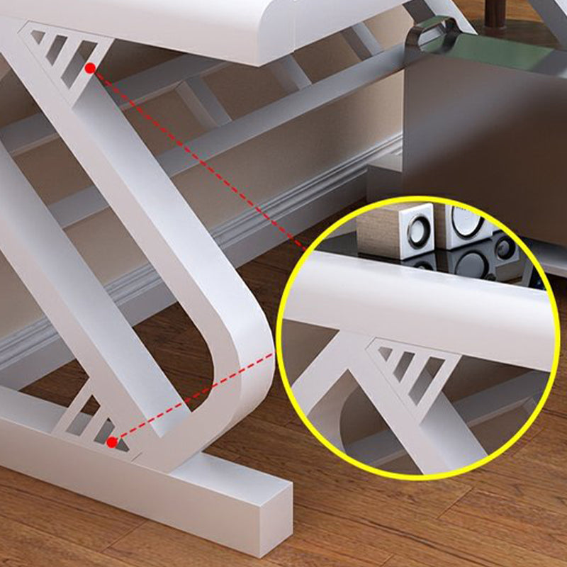 Contemporary Gaming Desk Antique Finish Glass Top Office Desk with Metal Legs Clearhalo 'furn' 'furn_office_desk' 'Furniture' 'Office Desks' 'Office Furniture' 'office_desk' 7130339