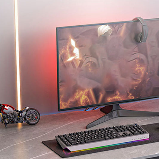 Industrial Rectangular Computer Desk Antique Finish Gaming Desk