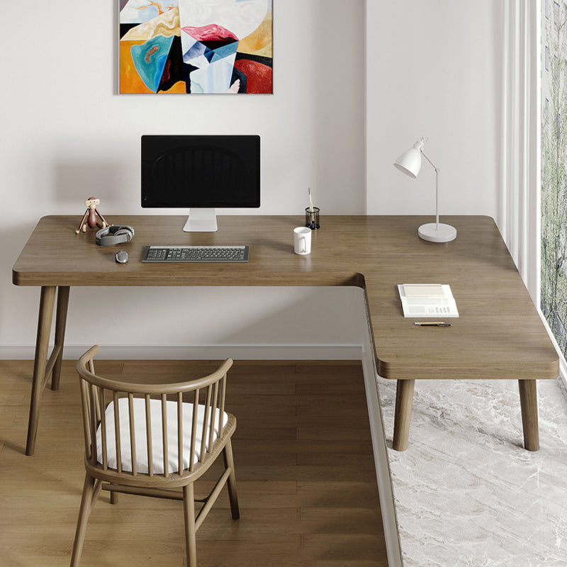 Modern Style Wooden Writing Desk L-Shape Office Table with Legs for Home Clearhalo 'furn' 'furn_office_desk' 'Furniture' 'Office Desks' 'Office Furniture' 'office_desk' 7130404