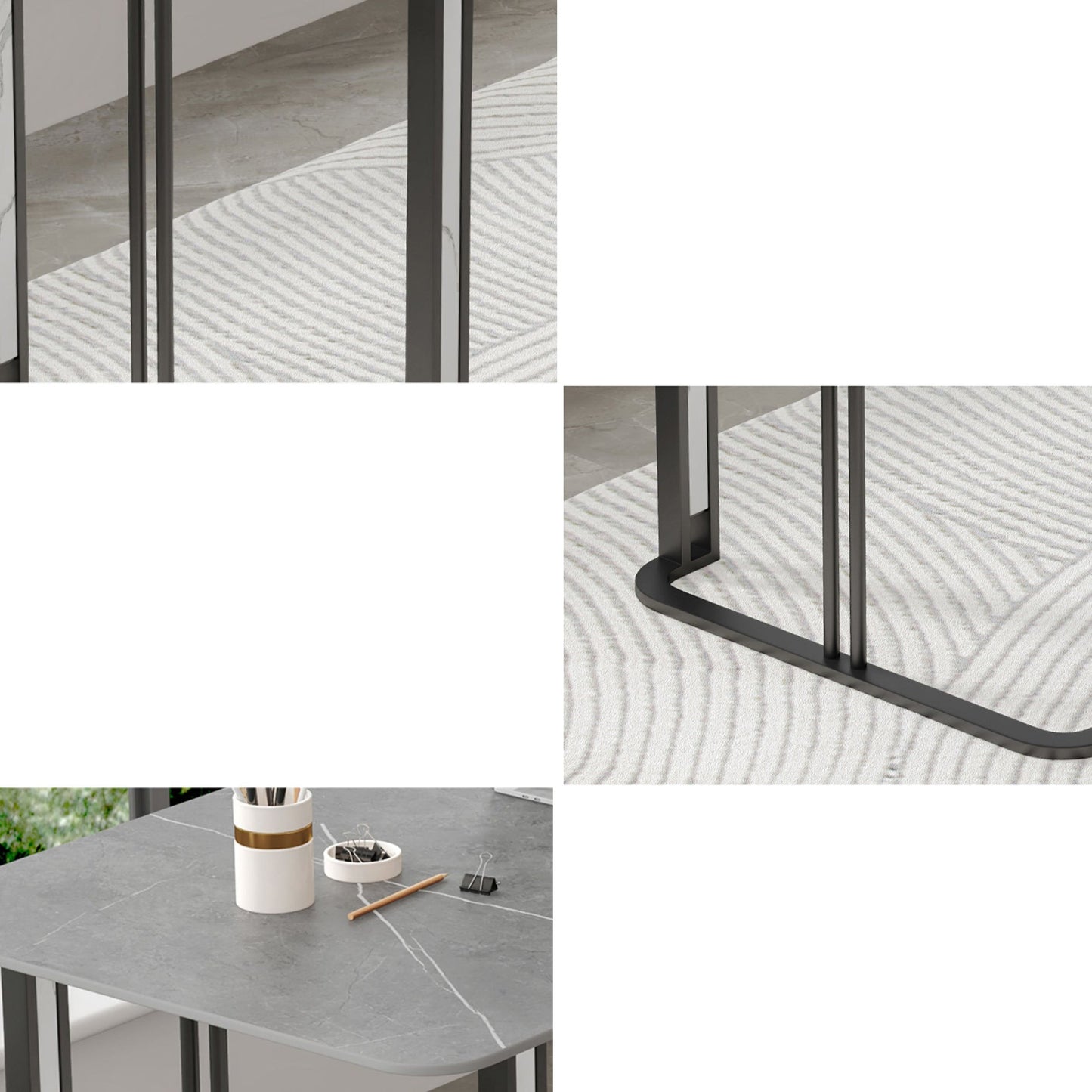 Contemporary Rectangular Office Desk Antique Finish Writing Desk with Metal Legs Clearhalo 'furn' 'furn_office_desk' 'Furniture' 'Office Desks' 'Office Furniture' 'office_desk' 7130478