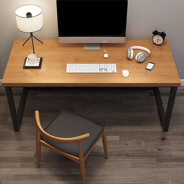 Industrial Solid Wood Gaming Desk 29.53" Tall Rectangular Computer Desk Clearhalo 'furn' 'furn_office_desk' 'Furniture' 'Office Desks' 'Office Furniture' 'office_desk' 7130515