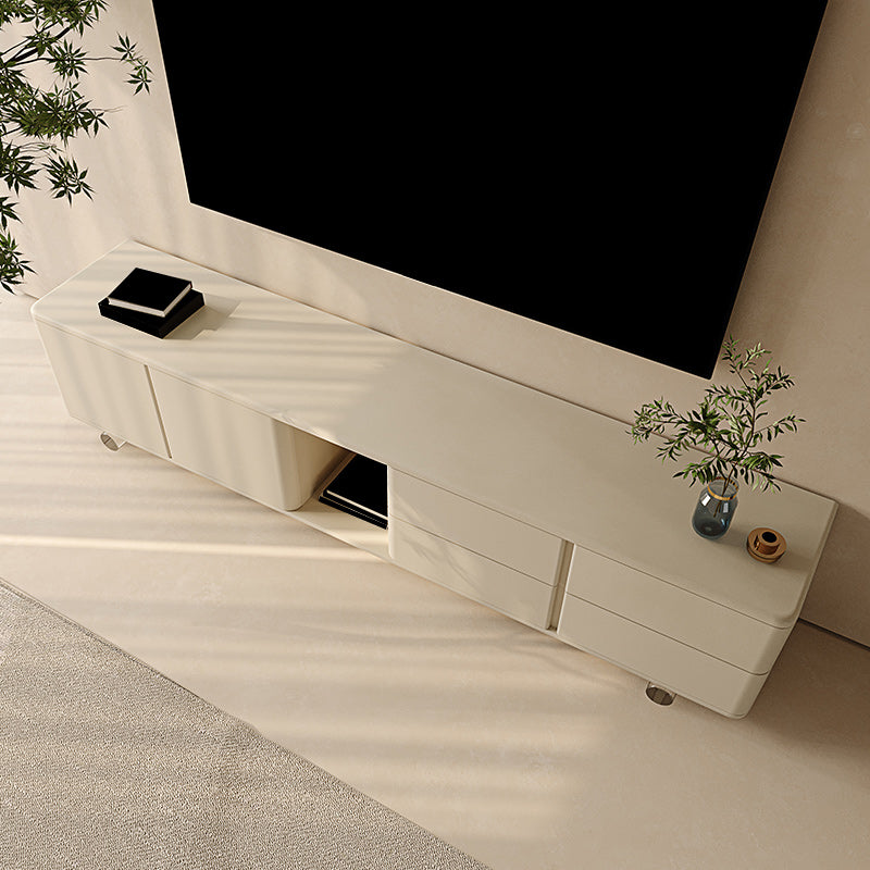 Modern Media Console Wood Media Console TV Stand with 4 Drawers 87"L x 16"W x 18"H Clearhalo 'furn' 'furn_tv_stands_entertainment_centers' 'Furniture' 'Living Room Furniture' 'TV Stands & Entertainment Centers' 'TV Stands & Media Storage Furniture' 'tv_stands_entertainment_centers' 7130642