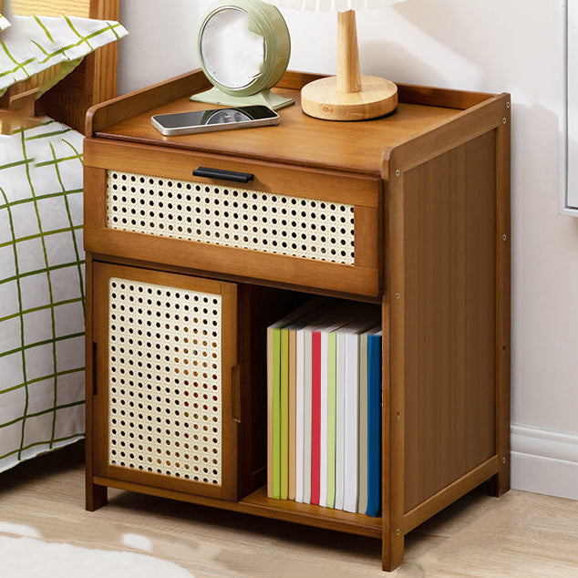 Contemporary Night Table Open Storage Accent Table Nightstand for Home Tan 1 Piece 1 Clearhalo 'Bedroom Furniture' 'furn' 'furn_night_stand' 'Furniture' 'night_stand' 'Nightstands' 7130706