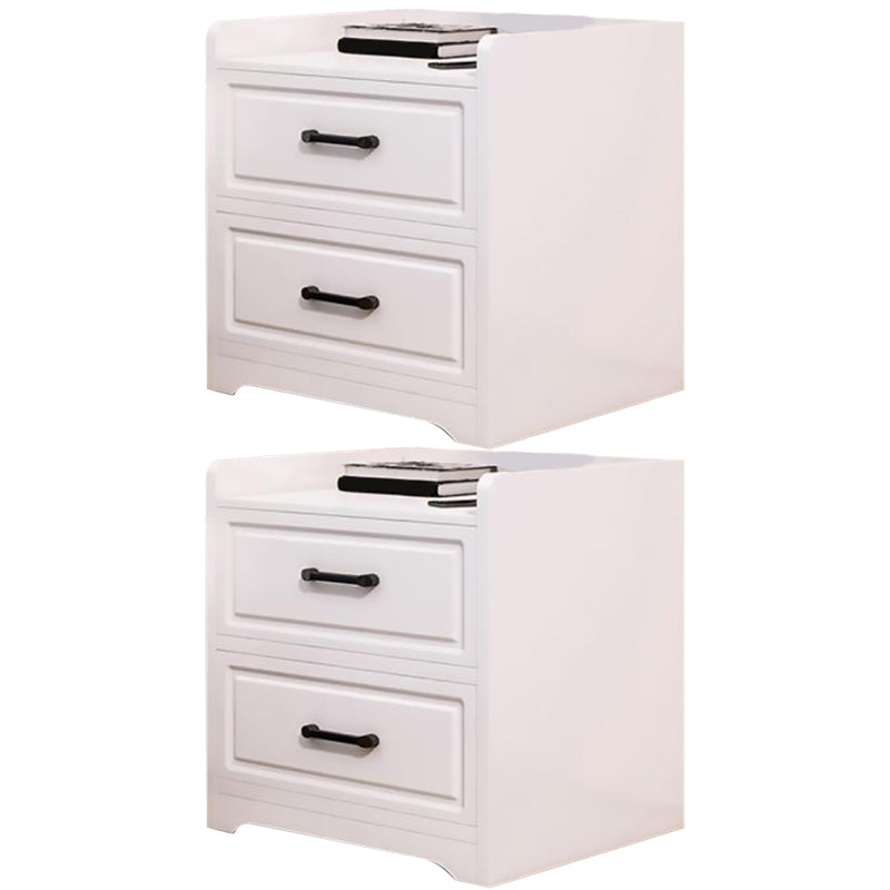 Modern Accent Table Nightstand Drawer Storage Night Table for Home White 2 Piece Set 2 Clearhalo 'Bedroom Furniture' 'furn' 'furn_night_stand' 'Furniture' 'night_stand' 'Nightstands' 7130736