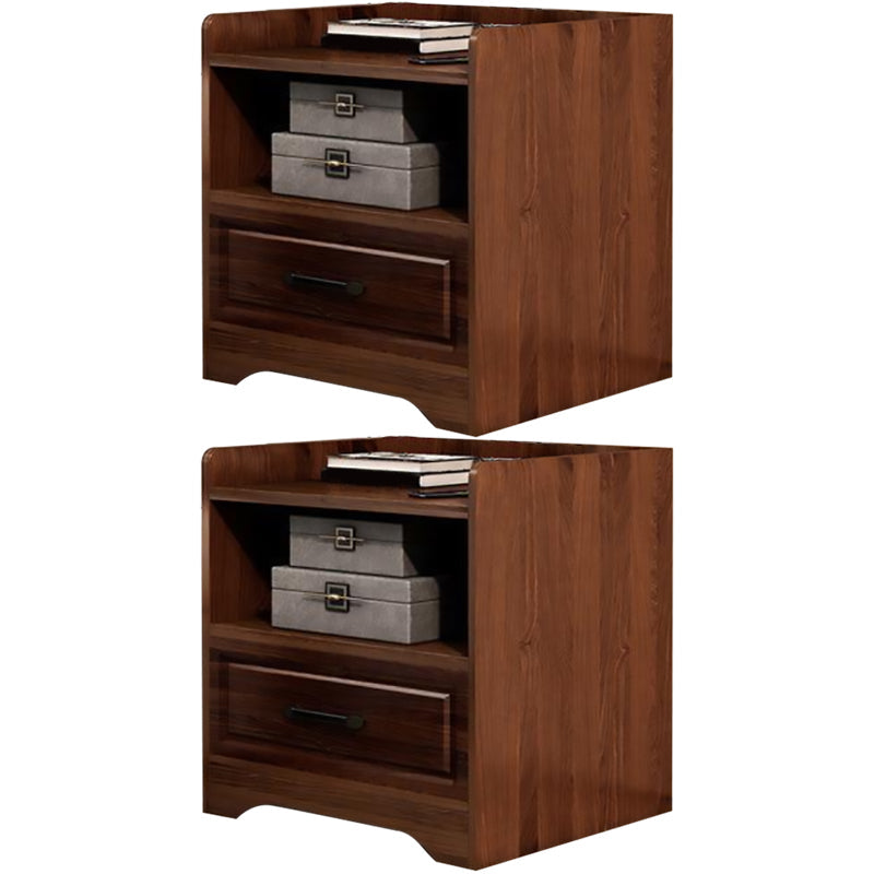 Modern Accent Table Nightstand Drawer Storage Night Table for Home Oak 2 Piece Set 1 Clearhalo 'Bedroom Furniture' 'furn' 'furn_night_stand' 'Furniture' 'night_stand' 'Nightstands' 7130741