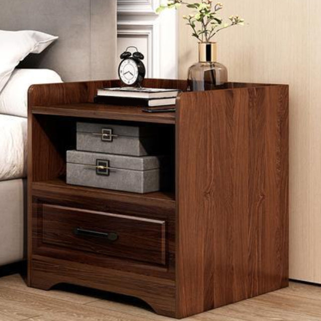 Modern Accent Table Nightstand Drawer Storage Night Table for Home Oak 1 Piece 1 Clearhalo 'Bedroom Furniture' 'furn' 'furn_night_stand' 'Furniture' 'night_stand' 'Nightstands' 7130744