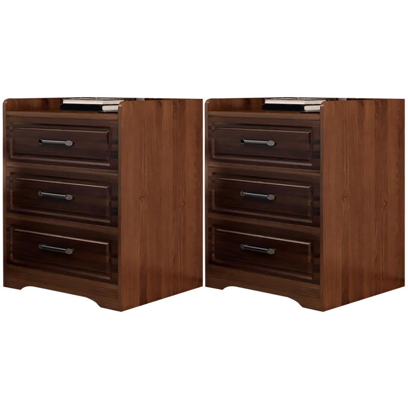 Modern Accent Table Nightstand Drawer Storage Night Table for Home Oak 2 Piece Set 3 Clearhalo 'Bedroom Furniture' 'furn' 'furn_night_stand' 'Furniture' 'night_stand' 'Nightstands' 7130747