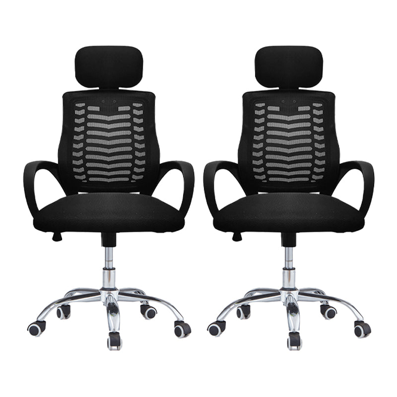 Modern Slide Chair Fixed Arms No Distressing Ergonomic Chair with Breathable Back 2 Piece Set Clearhalo 'furn' 'furn_office_chair' 'Furniture' 'Office Chairs' 'Office Furniture' 'office_chair' 7130809