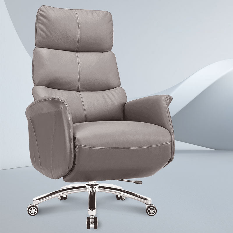 Modern Slide Office Chair Armless Leather Adjustable Seat Height Chair Khaki 1 Piece Clearhalo 'furn' 'furn_office_chair' 'Furniture' 'Office Chairs' 'Office Furniture' 'office_chair' 7130868