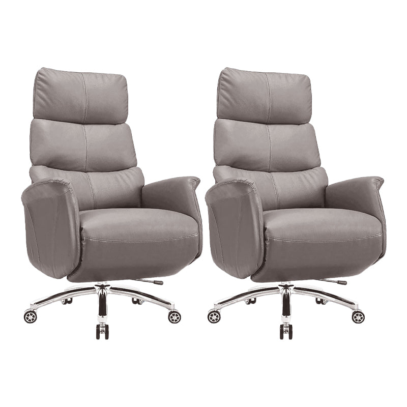Modern Slide Office Chair Armless Leather Adjustable Seat Height Chair Khaki 2 Piece Set Clearhalo 'furn' 'furn_office_chair' 'Furniture' 'Office Chairs' 'Office Furniture' 'office_chair' 7130870