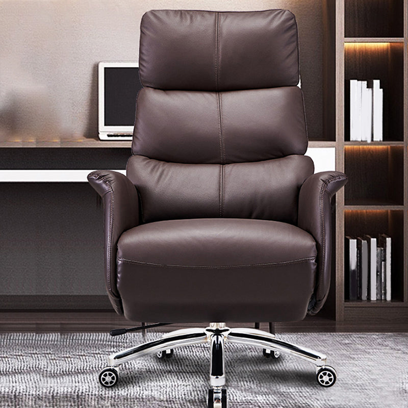 Modern Slide Office Chair Armless Leather Adjustable Seat Height Chair Clearhalo 'furn' 'furn_office_chair' 'Furniture' 'Office Chairs' 'Office Furniture' 'office_chair' 7130871