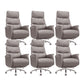 Modern Slide Office Chair Armless Leather Adjustable Seat Height Chair Khaki 6 Piece Set Clearhalo 'furn' 'furn_office_chair' 'Furniture' 'Office Chairs' 'Office Furniture' 'office_chair' 7130873