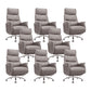 Modern Slide Office Chair Armless Leather Adjustable Seat Height Chair Khaki 8 Piece Set Clearhalo 'furn' 'furn_office_chair' 'Furniture' 'Office Chairs' 'Office Furniture' 'office_chair' 7130875
