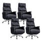 Modern Slide Office Chair Armless Leather Adjustable Seat Height Chair Black 4 Piece Set Clearhalo 'furn' 'furn_office_chair' 'Furniture' 'Office Chairs' 'Office Furniture' 'office_chair' 7130882