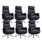 Modern Slide Office Chair Armless Leather Adjustable Seat Height Chair Black 6 Piece Set Clearhalo 'furn' 'furn_office_chair' 'Furniture' 'Office Chairs' 'Office Furniture' 'office_chair' 7130883