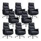 Modern Slide Office Chair Armless Leather Adjustable Seat Height Chair Black 8 Piece Set Clearhalo 'furn' 'furn_office_chair' 'Furniture' 'Office Chairs' 'Office Furniture' 'office_chair' 7130885