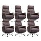 Modern Slide Office Chair Armless Leather Adjustable Seat Height Chair Brown 6 Piece Set Clearhalo 'furn' 'furn_office_chair' 'Furniture' 'Office Chairs' 'Office Furniture' 'office_chair' 7130888