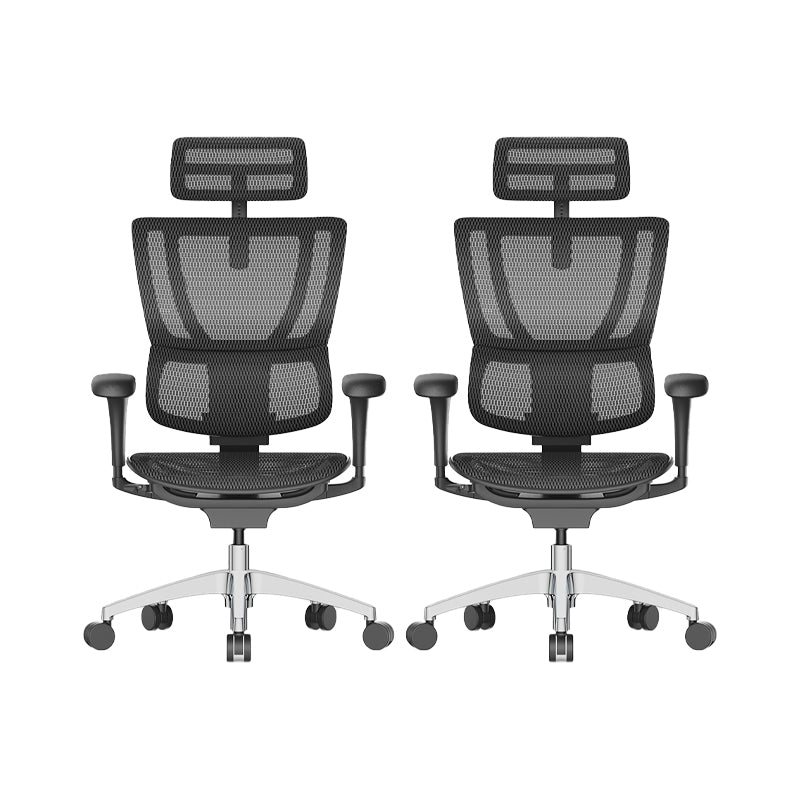 Modern Office Chair Removable Arms Adjustable Seat Height Desk Chair Black 2 Piece Set Without Footrest Clearhalo 'furn' 'furn_office_chair' 'Furniture' 'Office Chairs' 'Office Furniture' 'office_chair' 7130892