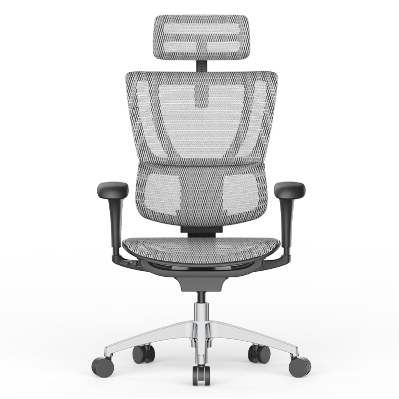 Modern Office Chair Removable Arms Adjustable Seat Height Desk Chair White 1 Piece Without Footrest Clearhalo 'furn' 'furn_office_chair' 'Furniture' 'Office Chairs' 'Office Furniture' 'office_chair' 7130901