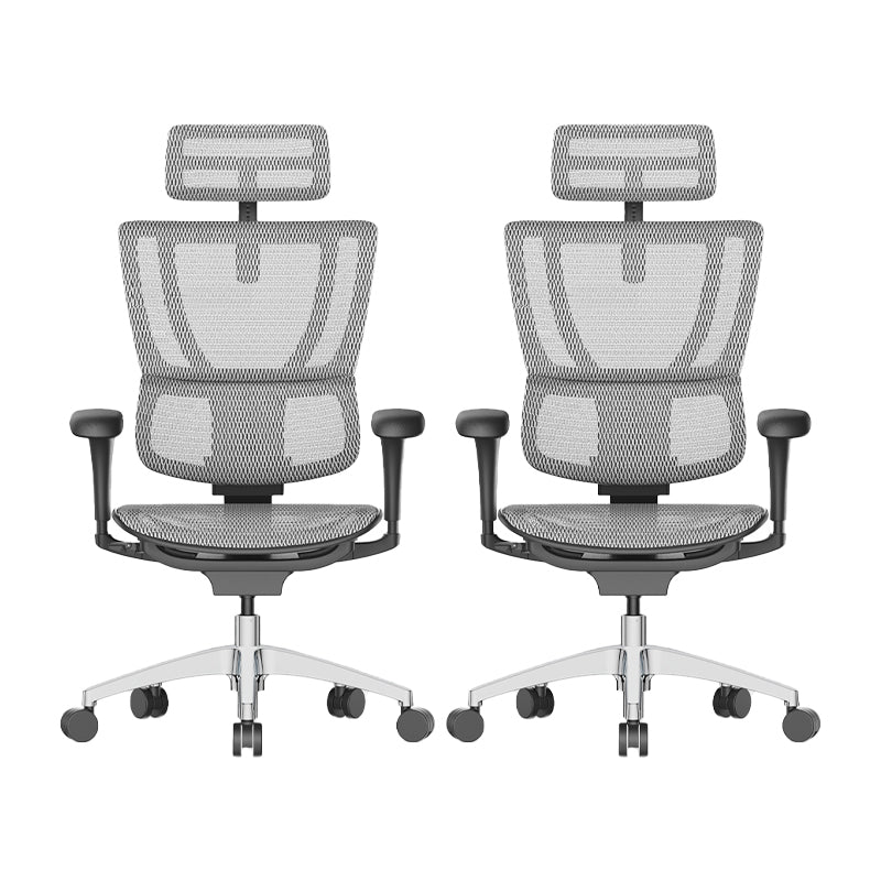 Modern Office Chair Removable Arms Adjustable Seat Height Desk Chair White 2 Piece Set Without Footrest Clearhalo 'furn' 'furn_office_chair' 'Furniture' 'Office Chairs' 'Office Furniture' 'office_chair' 7130902