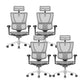 Modern Office Chair Removable Arms Adjustable Seat Height Desk Chair White 4 Piece Set Without Footrest Clearhalo 'furn' 'furn_office_chair' 'Furniture' 'Office Chairs' 'Office Furniture' 'office_chair' 7130905