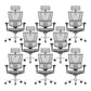 Modern Office Chair Removable Arms Adjustable Seat Height Desk Chair White 8 Piece Set Without Footrest Clearhalo 'furn' 'furn_office_chair' 'Furniture' 'Office Chairs' 'Office Furniture' 'office_chair' 7130908