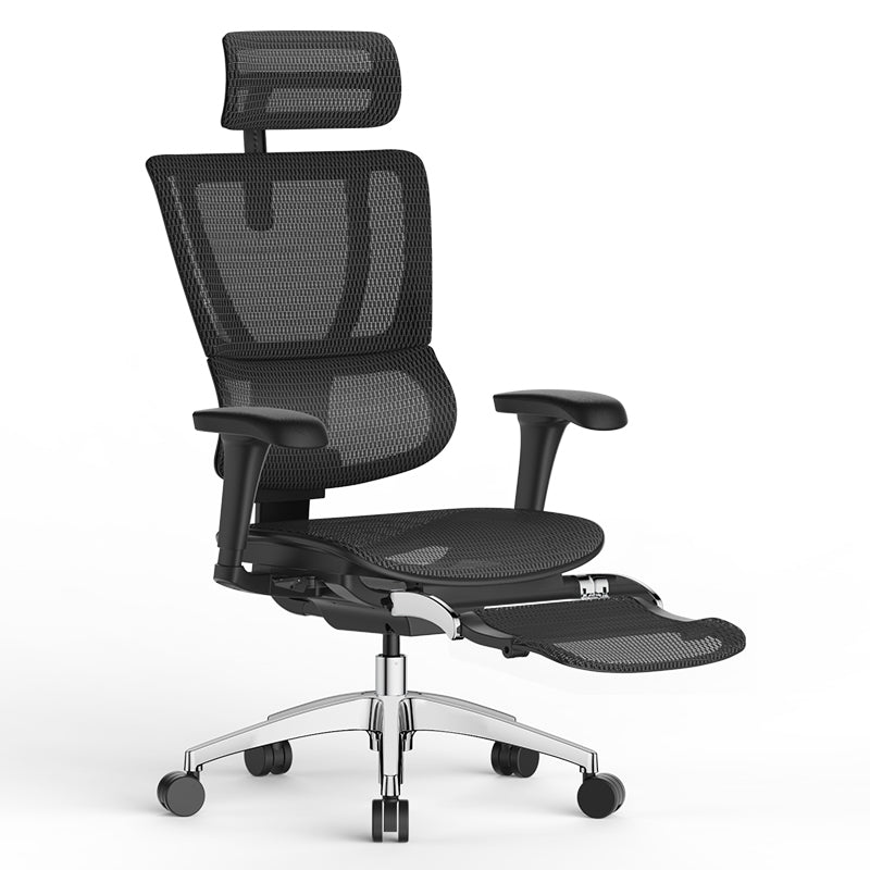 Modern Office Chair Removable Arms Adjustable Seat Height Desk Chair Black 1 Piece With Footrest Clearhalo 'furn' 'furn_office_chair' 'Furniture' 'Office Chairs' 'Office Furniture' 'office_chair' 7130909