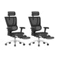 Modern Office Chair Removable Arms Adjustable Seat Height Desk Chair Black 2 Piece Set With Footrest Clearhalo 'furn' 'furn_office_chair' 'Furniture' 'Office Chairs' 'Office Furniture' 'office_chair' 7130910