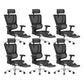 Modern Office Chair Removable Arms Adjustable Seat Height Desk Chair Black 6 Piece Set With Footrest Clearhalo 'furn' 'furn_office_chair' 'Furniture' 'Office Chairs' 'Office Furniture' 'office_chair' 7130912