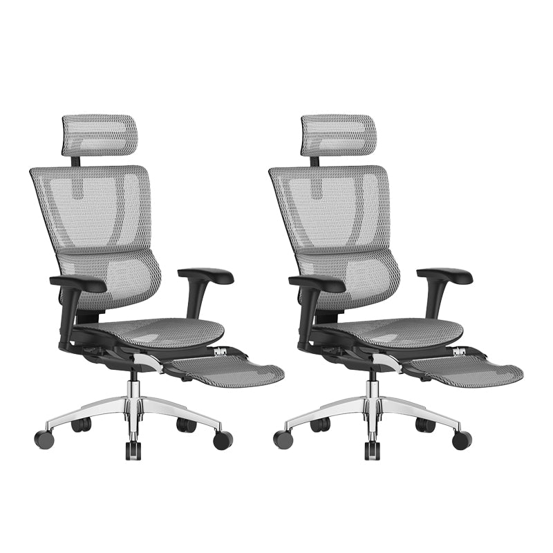 Modern Office Chair Removable Arms Adjustable Seat Height Desk Chair White 2 Piece Set With Footrest Clearhalo 'furn' 'furn_office_chair' 'Furniture' 'Office Chairs' 'Office Furniture' 'office_chair' 7130915