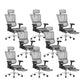Modern Office Chair Removable Arms Adjustable Seat Height Desk Chair White 8 Piece Set With Footrest Clearhalo 'furn' 'furn_office_chair' 'Furniture' 'Office Chairs' 'Office Furniture' 'office_chair' 7130918