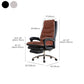 Modern Leather Office Chair Padded Arms Adjustable Seat Height Desk Chair with Wheels