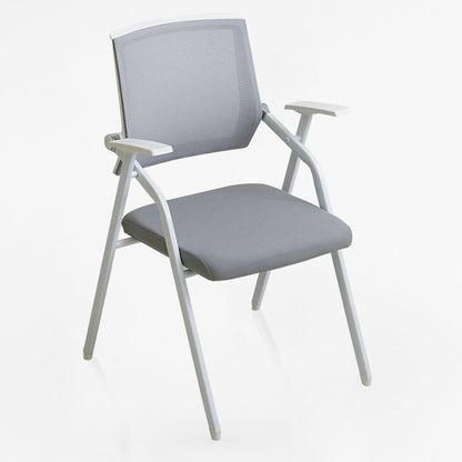 Contemporary Fixed Arms Conference Chair Mesh-back Task Chair for Office Without Writing Pad Gray 1 Piece Clearhalo 'furn' 'furn_office_chair' 'Furniture' 'Office Chairs' 'Office Furniture' 'office_chair' 7131038